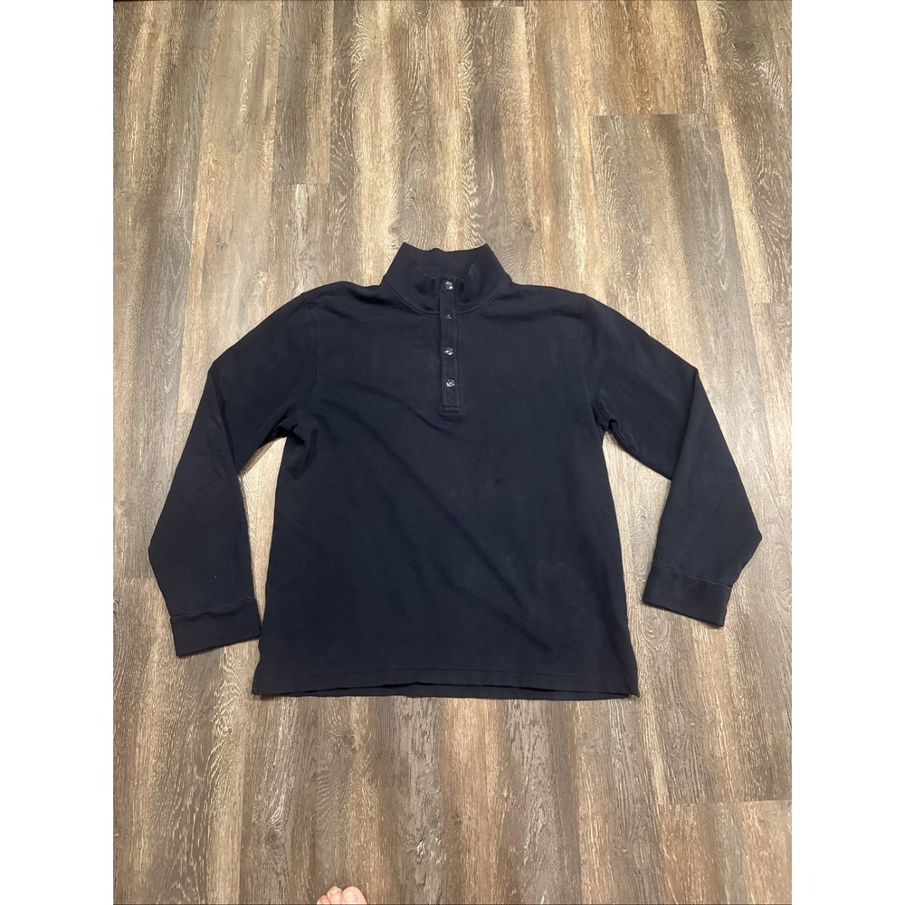 Polo Ralph Lauren Men's XL Qtr Button Zip Navy Blue Long Sleeve Fleece Pullover
